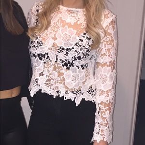 White Lace long sleeve shirt